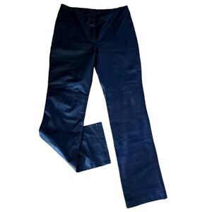 Brandon Thomas Women's Black Leather Bikercore Moto Straight Leg Size 8